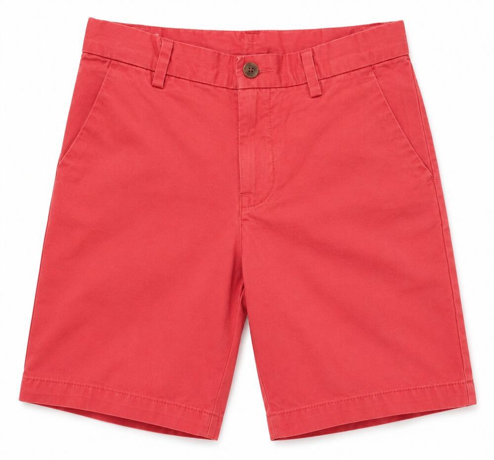 Polo Ralph Lauren Boys Chino Shorts Size 7 Red Coral Flat Front Classic